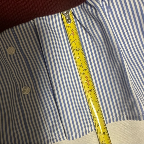 Croft & Barrow Burgundy Sweater with Blue Striped Hem - Picture 13 of 16